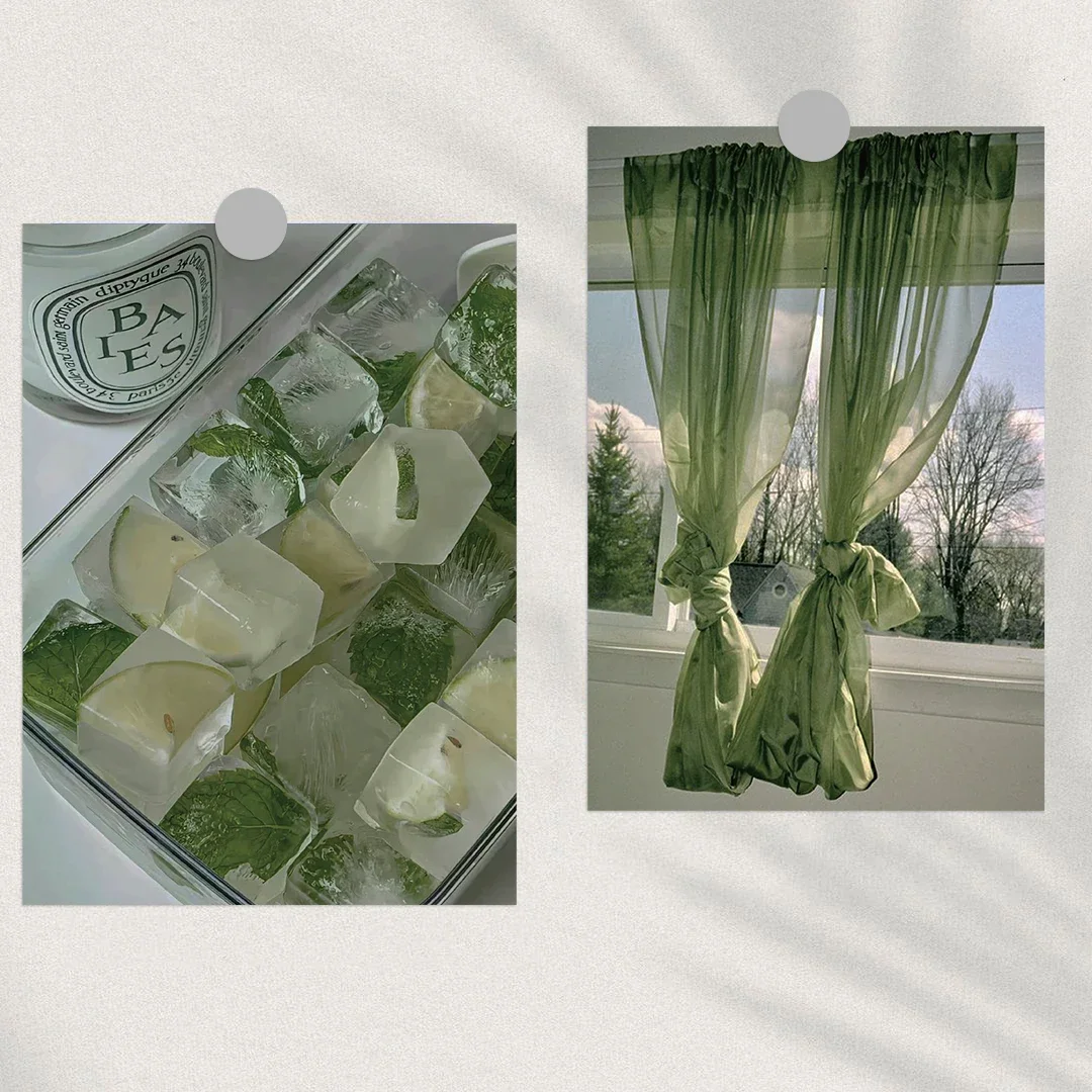 15 PCS Verde Verão Fresco Cartões Postais Interior Quarto Decoração de Parede Adesivos de Parede