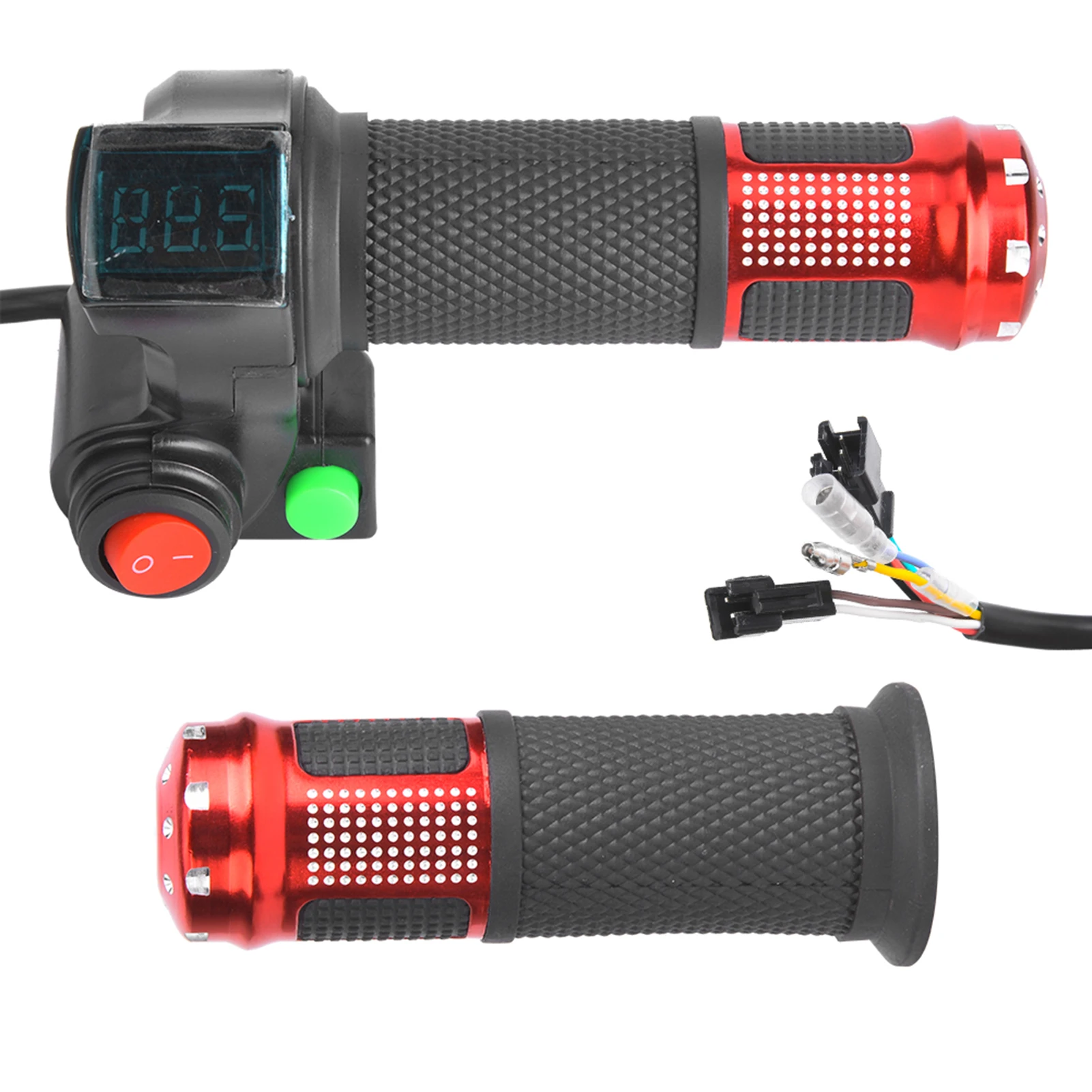 Electric Bike Voltage Display 1 Pair Universal LED Voltage Display Throttle for 12-99V Ebike Scooter Bike Voltage Display