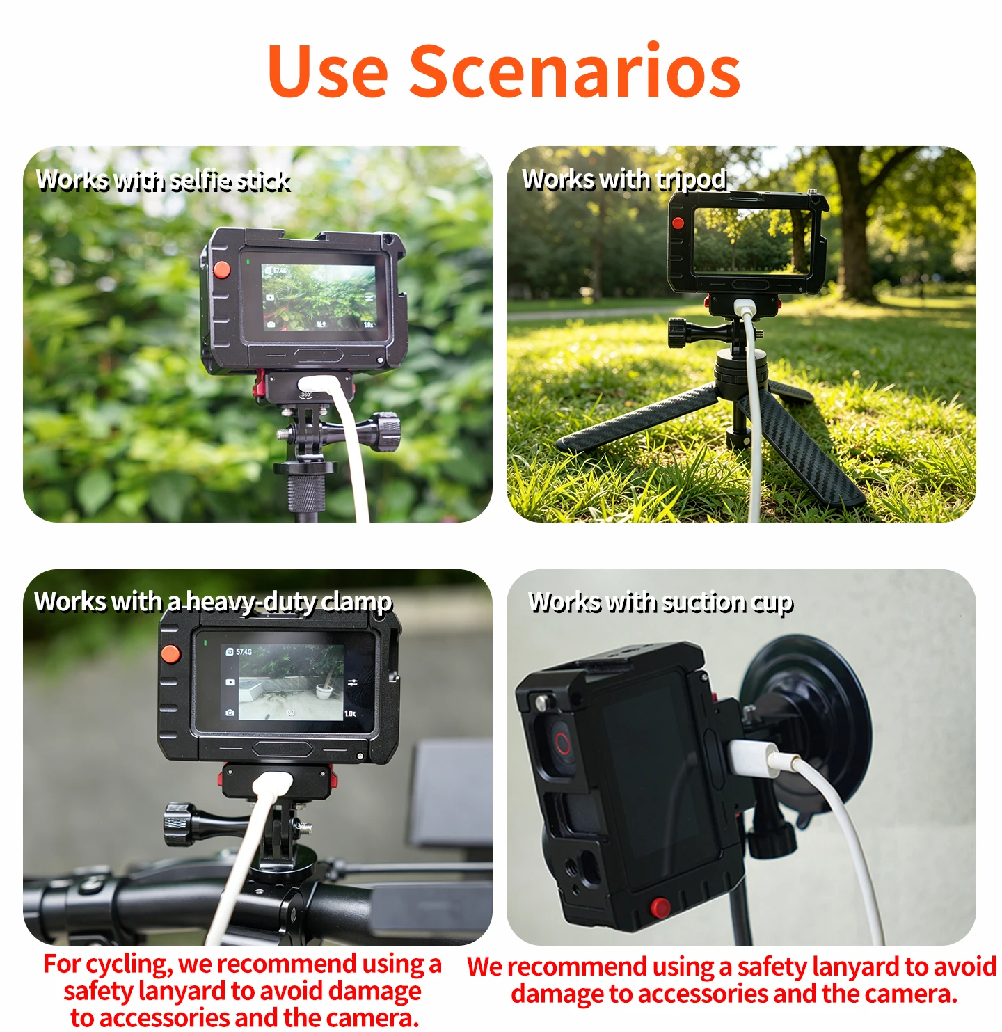 Kamerakäfig für DJI Osmo Action 5pro/4/3 Magnetischer Rahmen Schnellwechsel-Ladestation Stativadapter Cold Shoe Mikrofon-Lichthalterung – Detail 4