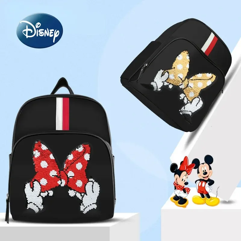 Disney Mickey Minnie's New Diaper Bag Backpack Luxury Brand Original Baby Diaper Bag Cartoon Fashion Baby Bag Large Capacity