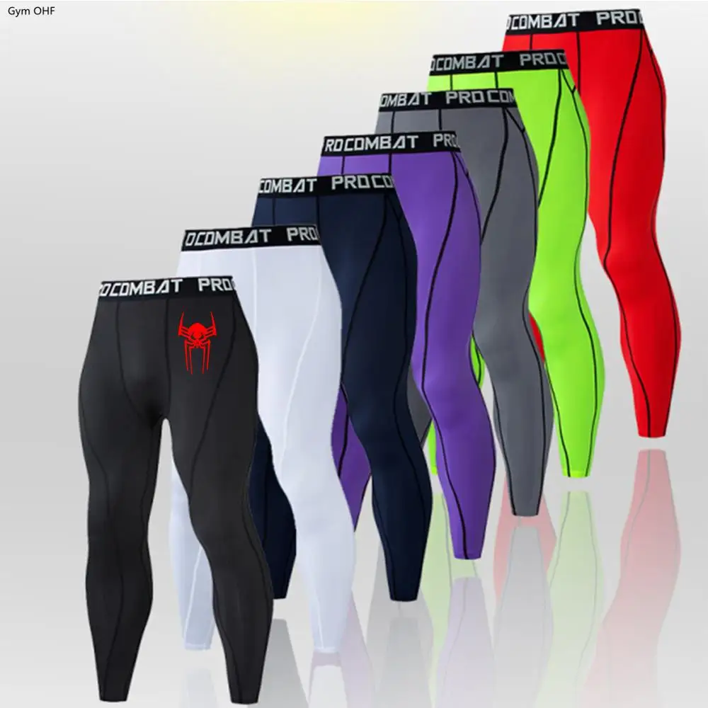 Superhero Compression Pants Men's Cycling Running Elasticity Sweatpants Outdoor Fitness Leggings Trousers Men