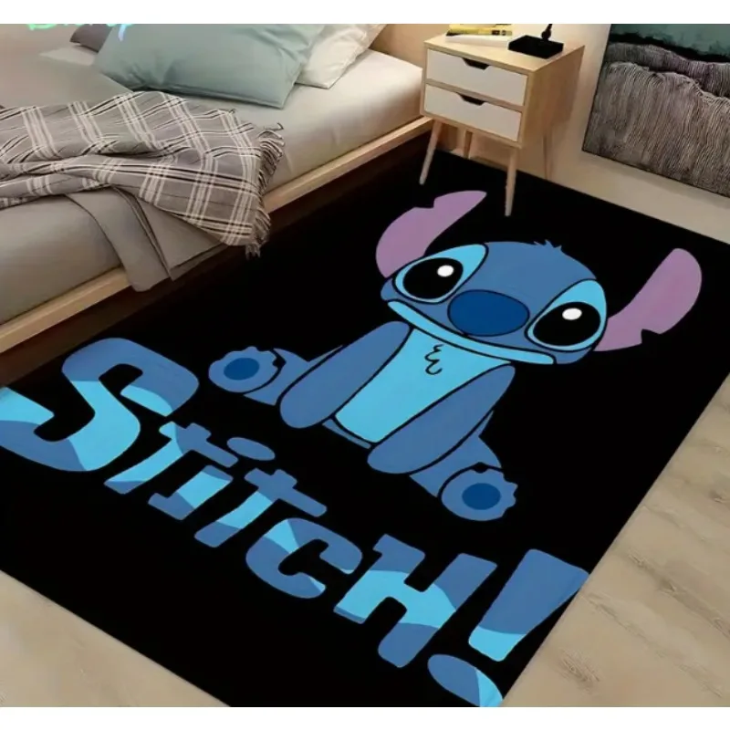 Almohadilla de área grande Stitch, almohadilla de dibujos animados de poliéster lavable, adecuada para salas de estar y dormitorios, perfecta para decoración del hogar de anime