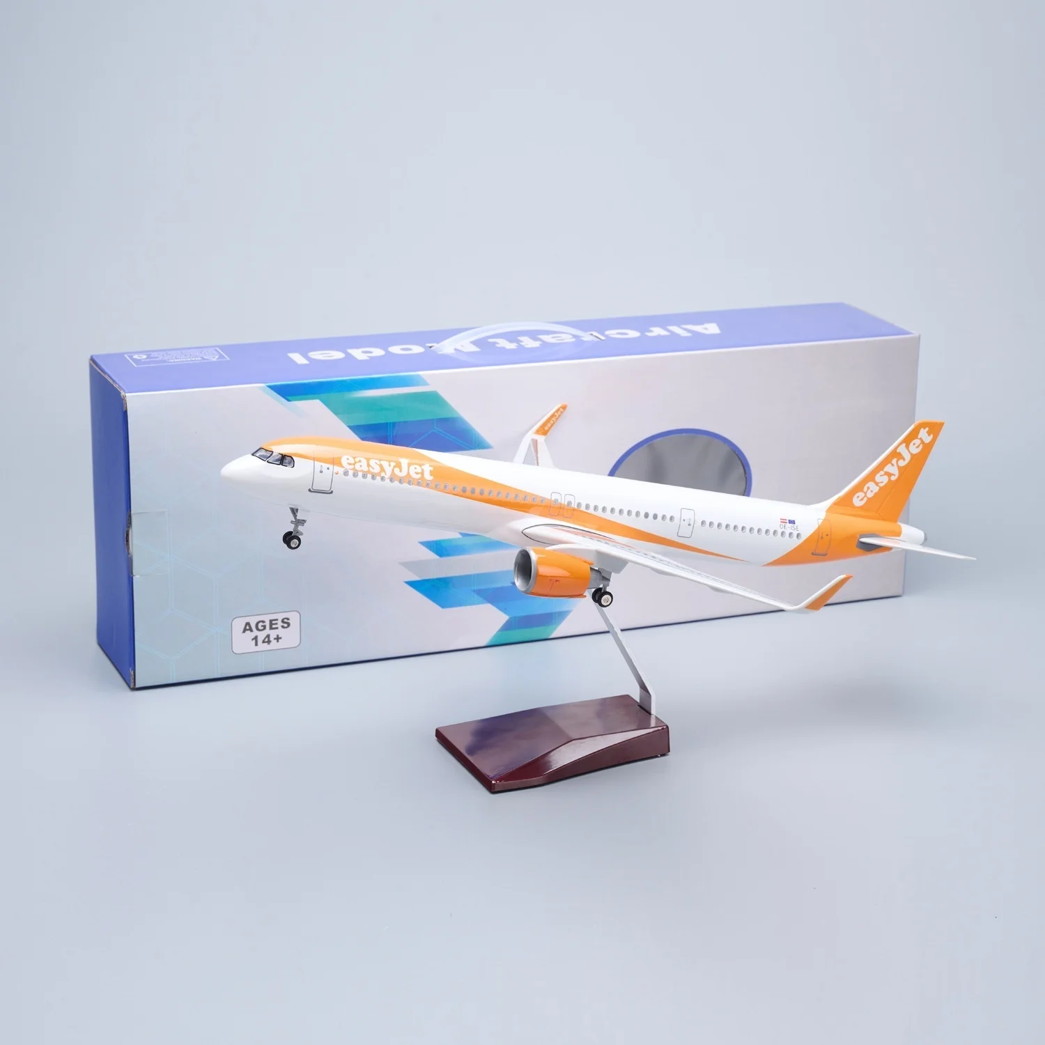44cm Collectible Plane 321 EasyJet Airlines Air-bus A321 Plastic Model Resin Aircraft Plane With Landing Gear Airplane Miniature