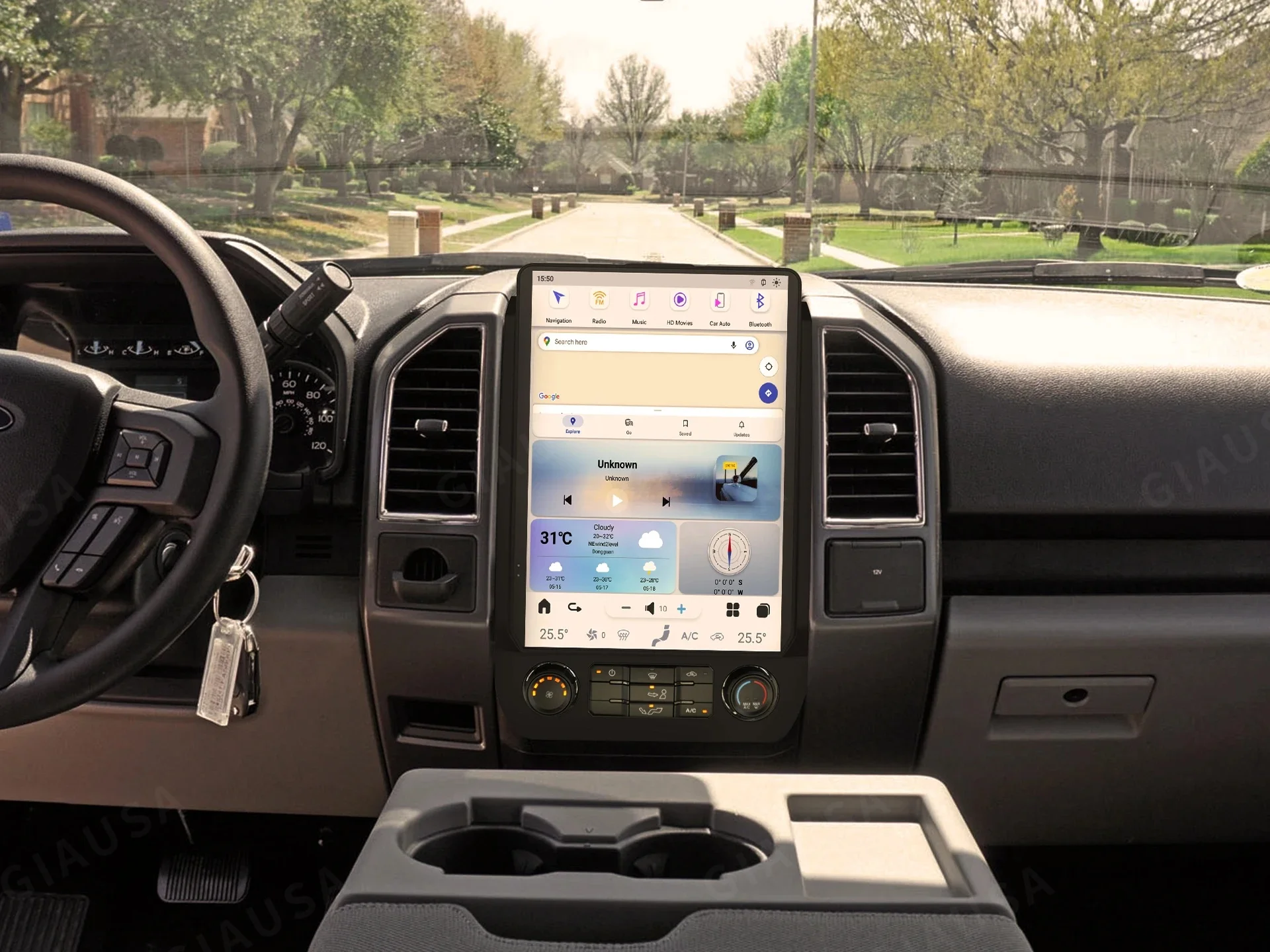 

Android 13 для Ford F150 F250 F350 F450 2015-2022 Автомобильный радиоприемник 14,5-дюймовый мультимедийный плеер Стерео GPS-навигация Головное устройство Аудио