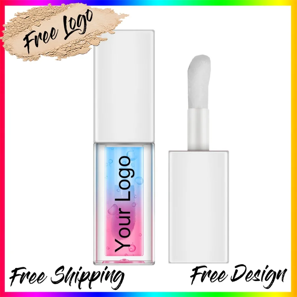 

Модернизированный двухцветный веганский блеск для губ с маслом для губ, частная марка, индивидуальный логотип, оптовая продажа, натуральный макияж на основе фруктовых растений