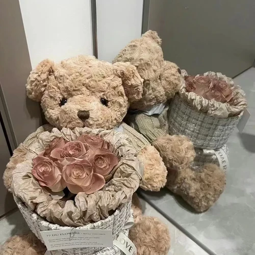 발렌타인 데이 선물: 작은 곰 인형 졸업 선물, 축제 선물 꽃다발, 축제 선물 인형 장미 동반 선물 