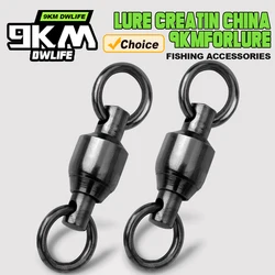 Fishing Ball Bearing Swivel 20~100Pcs with Double Solid Rings Heavy Duty Coppery & Stainless Steel Accessories Connector Tackle