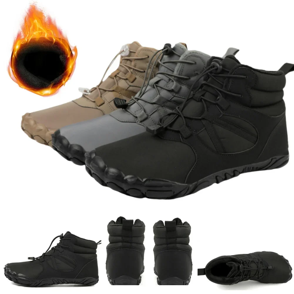 Winter Snow Boots Winter Jogging Sneakers Non Slip Thickened Ankle Boots Waterproof High Top for Travel Climbing Hiking