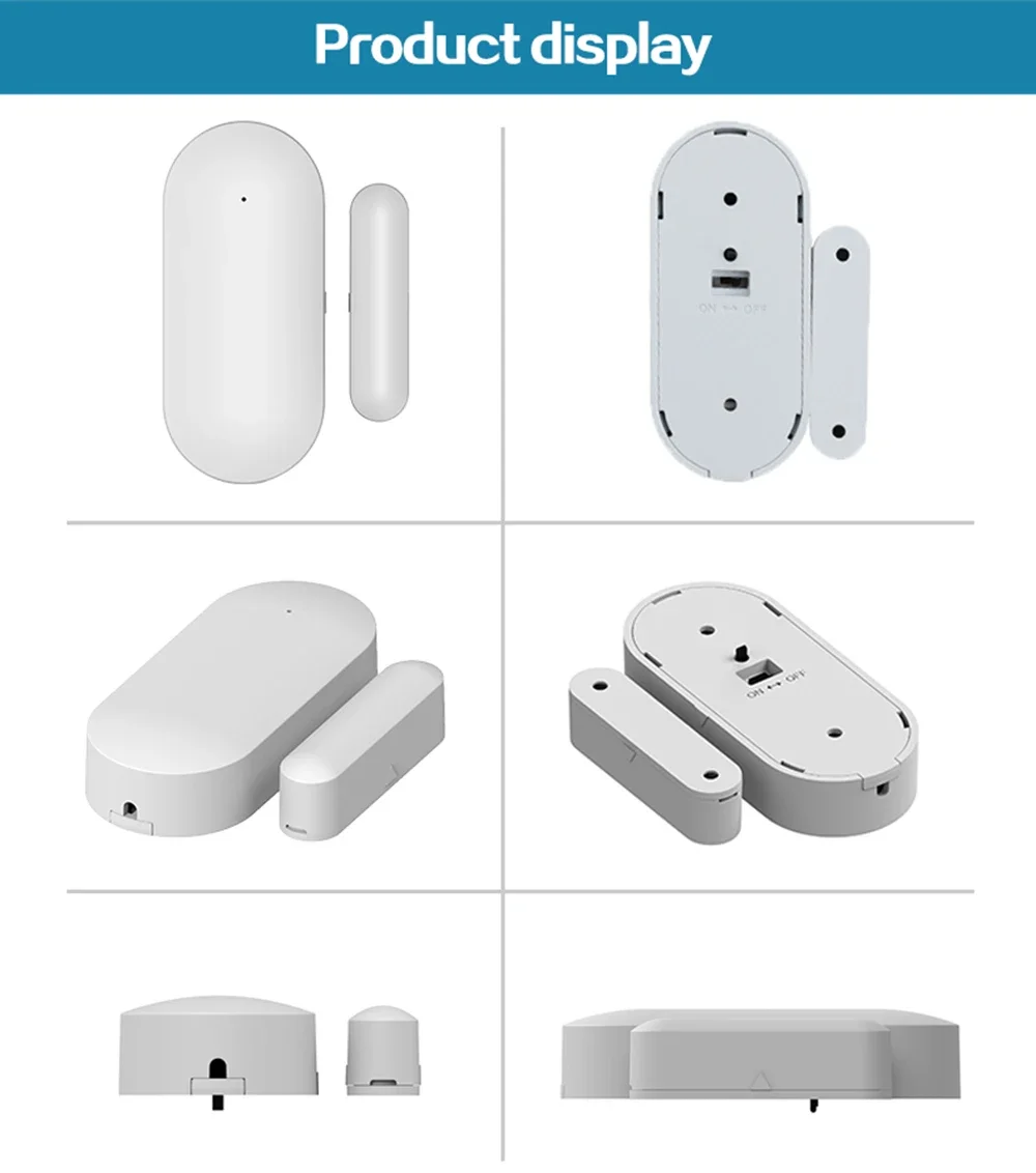 PGST-68 Wireless Magnetic Door Sensor, EV1527 Encoding Mode, RF 433MHz, Home Security Door Opening Alarm Door Magnet, Anti-Theft