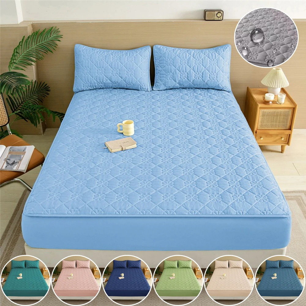 

1PC Thickened Waterproof Bedspread Mattress Protector Laminated Cotton Dust Cover Bedspreads Bedding Products Sábana Impermeable