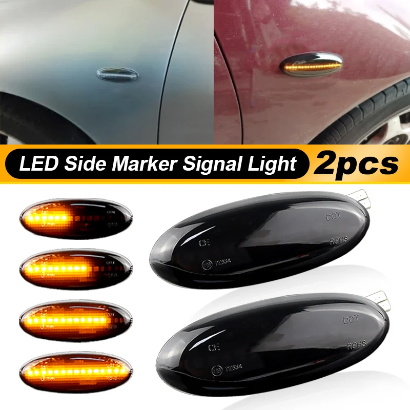 Dynamic LED Turn Signal Side Marker Blinker Light For Mazda Ranger B2500 323 Etude P5 4-Door Sedan 323F 5-Door Astina/Lantis