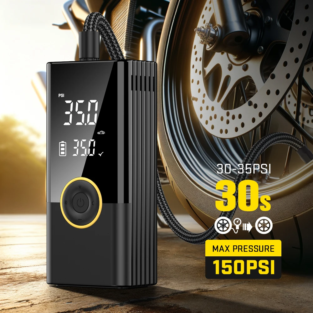 Carsun Wireless Air Pump 150psi Portable Electric Tire Inflator For Car Bicycle Motorcycle Mini Air Compressor Tire Air Injector