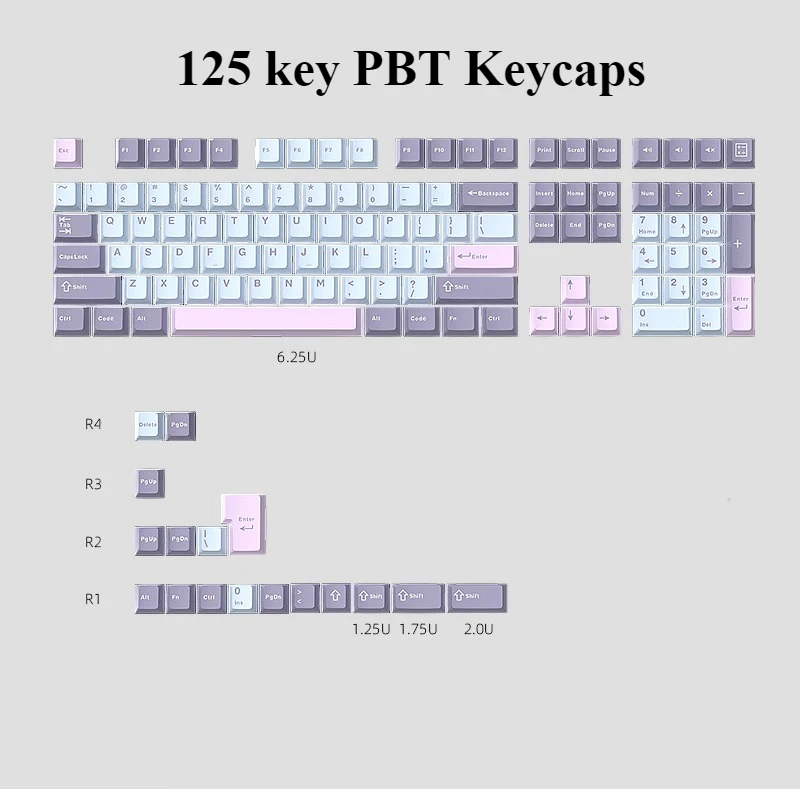 

126 Keys PBT Cherry Keycaps Customized GMK Keycap Double Shot Keycaps for GMK67 GMK87 GMK61 Game Mechanical Keyboard