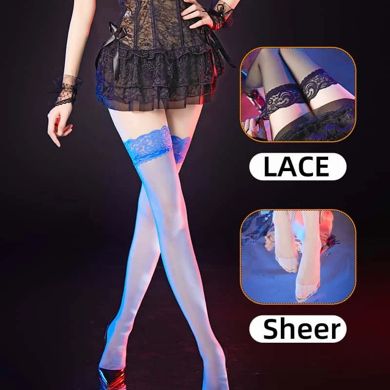 Рисунок 5 - Кружевные чулки в полоску до бедра