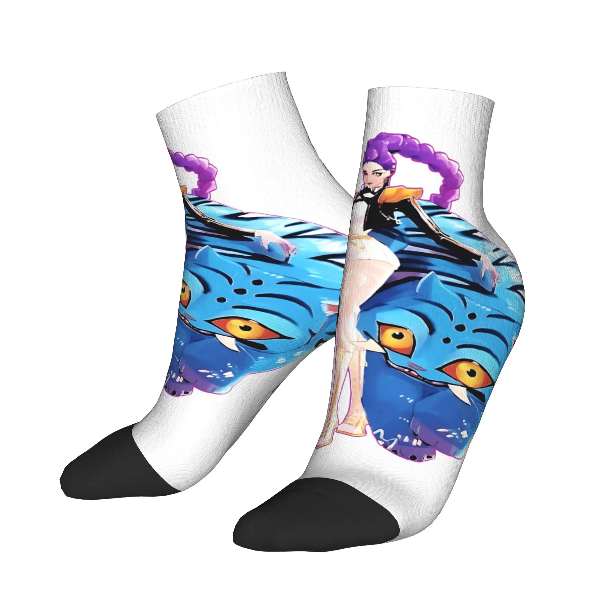 

Huntrix Band Kpop Demon Hunters носки до щиколотки, удобные мягкие повседневные носки, осенние велосипедные дизайнерские носки против пота для мужчин, идея подарка