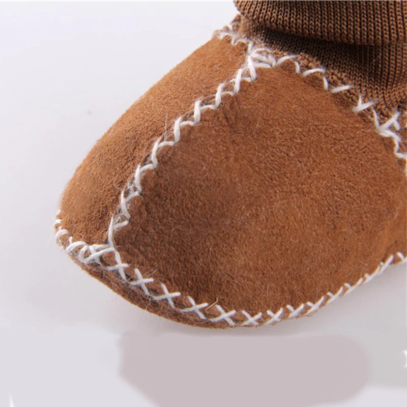 Baby Wool Sheepskin Boots Winter Fur Socks Shoes Soft Sole Boy Girl Velvet Infant Baby Newborn Items Leather Furry Boot Footwear