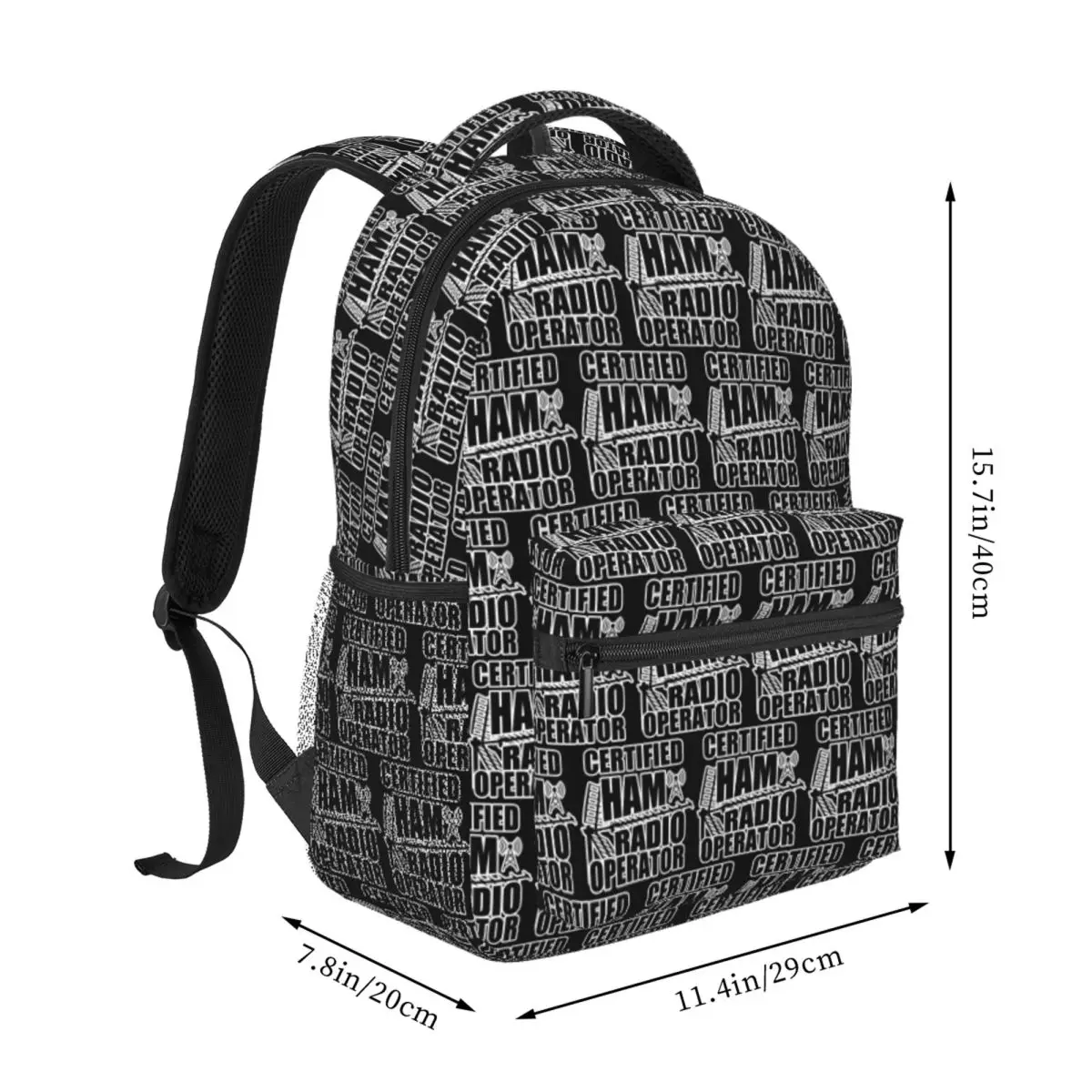 Certified Ham Radio Operator Backpack Student BookBag Children School Bag Laptop Shoulder Bags for Men Women