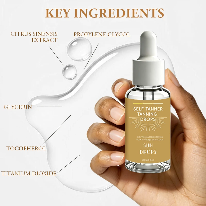 Facial & Body Tanning Drops – Quick-Drying & Non-Greasy – Natural Glow – 30ml