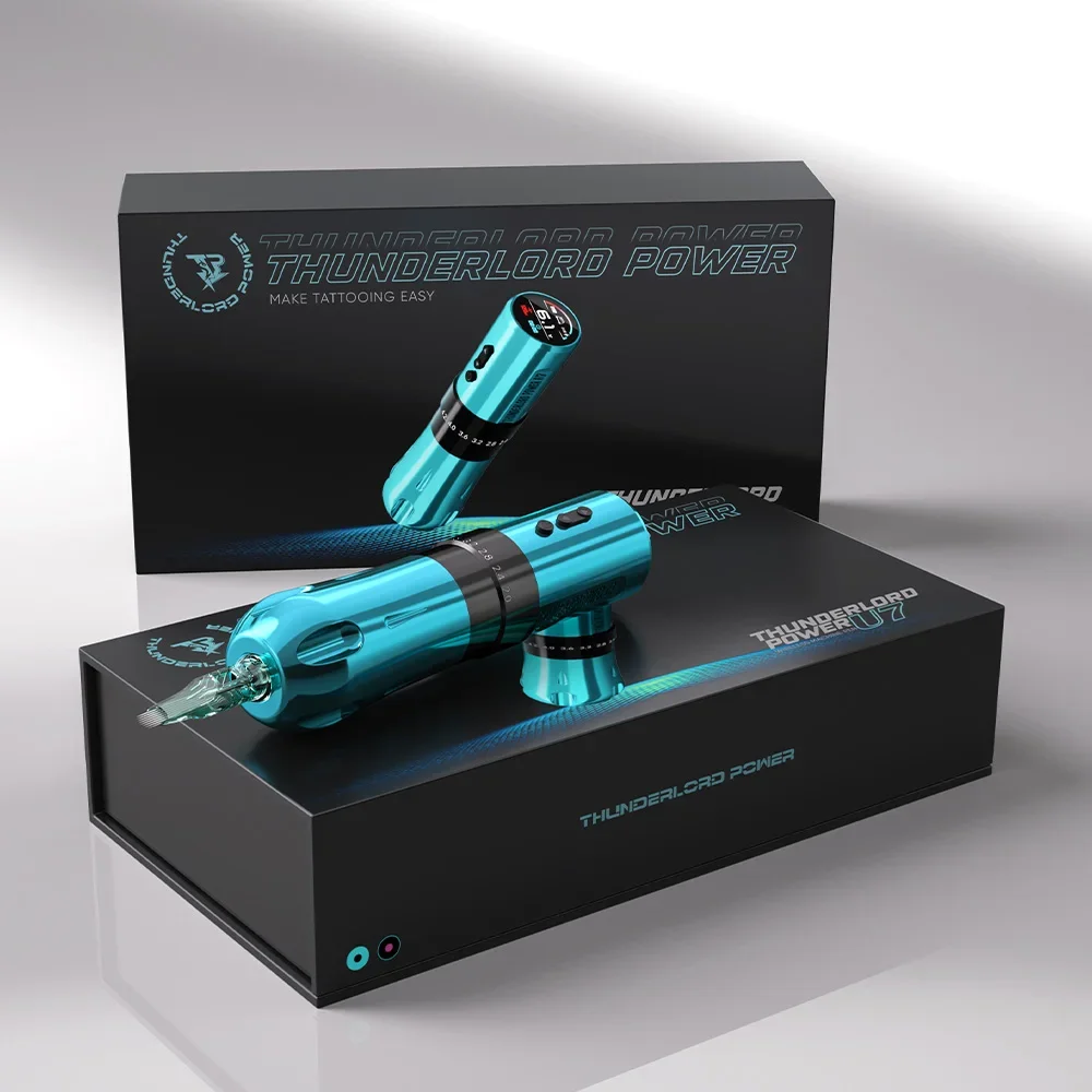 Thunderlord U7 Less Vibration Machine for Eyebrow Tattoos Professional Wireless Rotary Tattoo Pen Machine Kit Set