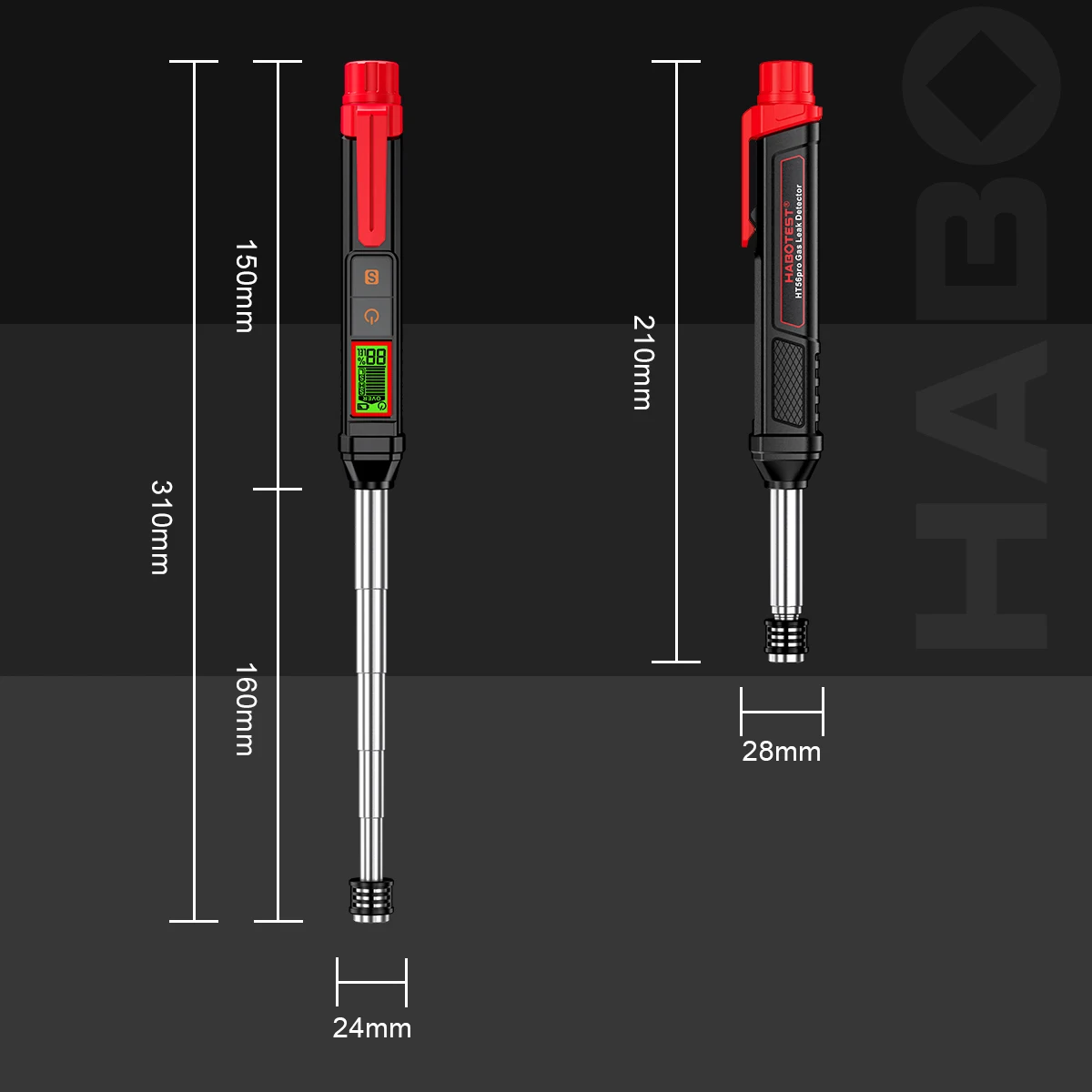 Skalowalny detektor wyciek gazu ziemnego HABOTEST HT56 100-1000ppm detektor wycieku gazu palnego analizator alkoholu metan LPG