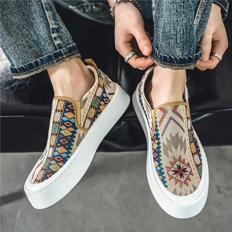 new men\'s shallow cloth shoes wearable and comfortable breathable casual flat shoes youth student shoes