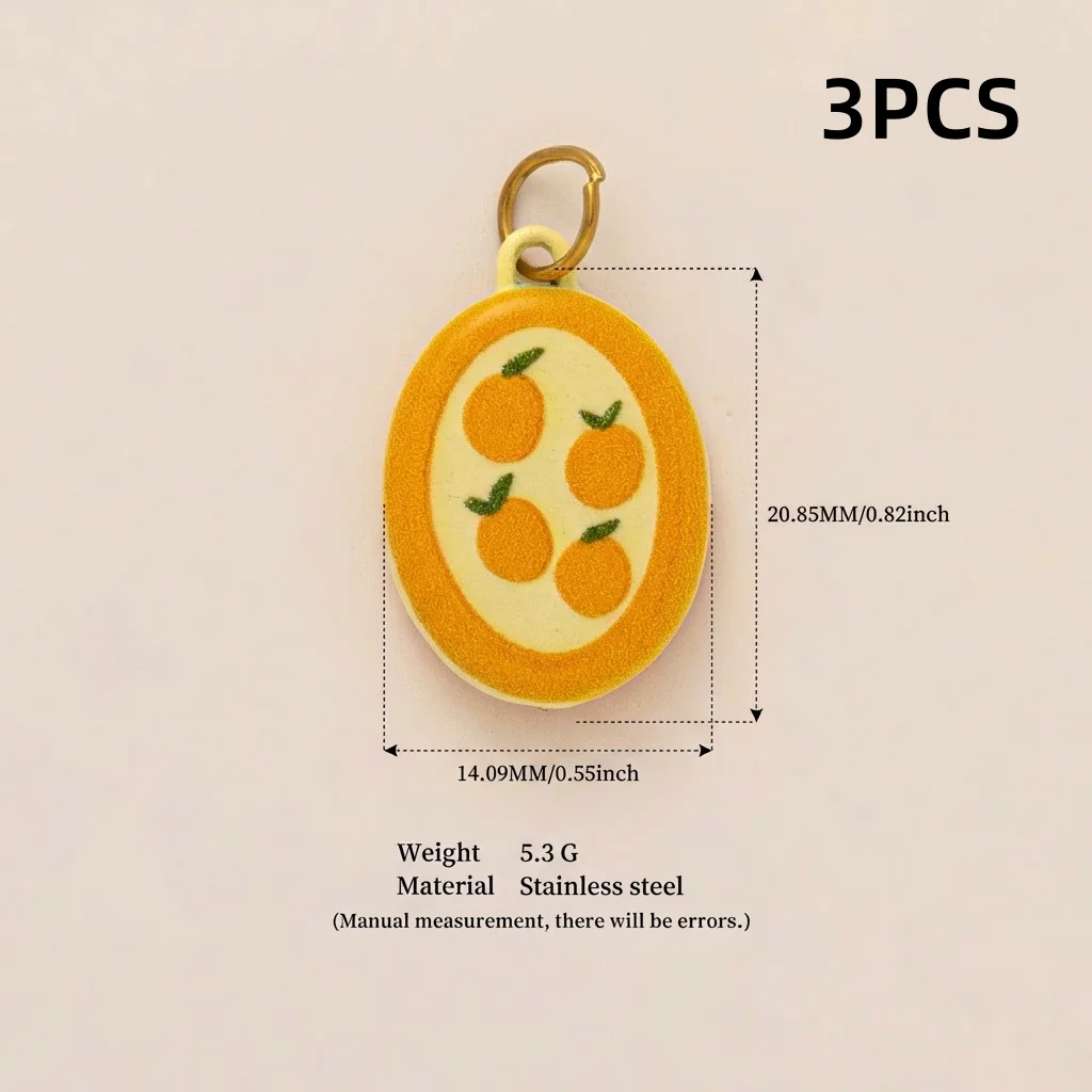 3 Stück einfache und beliebte neue elliptische Blumenanhänger aus 316er Edelstahl, wasserdicht, farberhaltend, DIY-Anhänger für Schmuck. – Detail 3