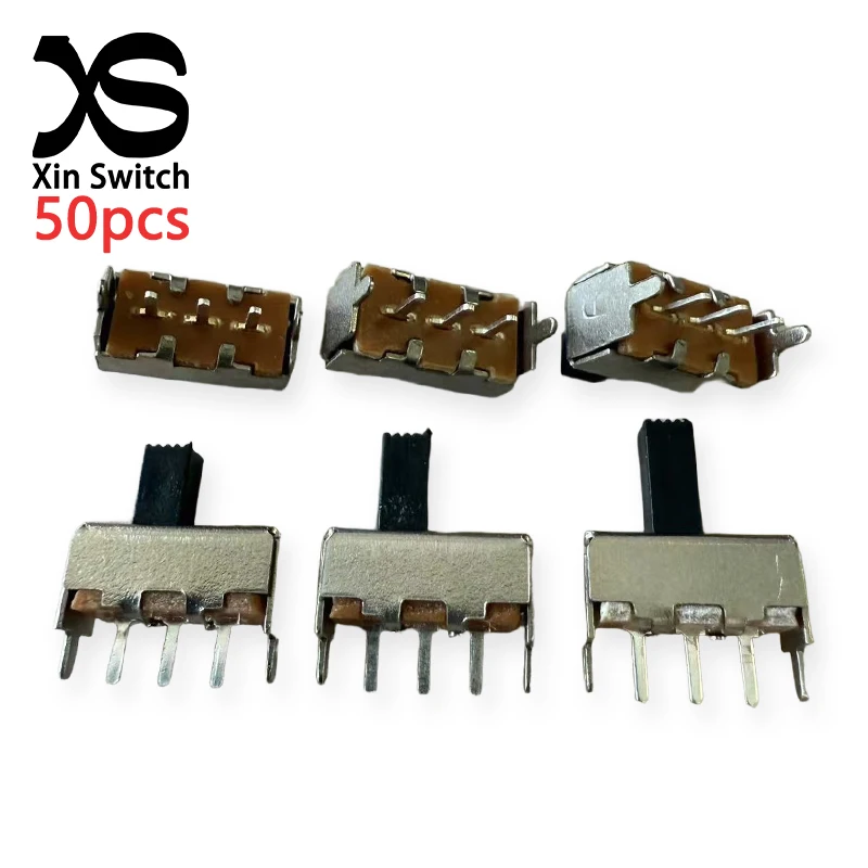 50PCS SS-12F44 G2-G7 Single Row 3-Pin 2-Gear (1T2P) Toggle Switch Vertically Inserted 6mm With A Foot Distance Of 3 Slide Switch