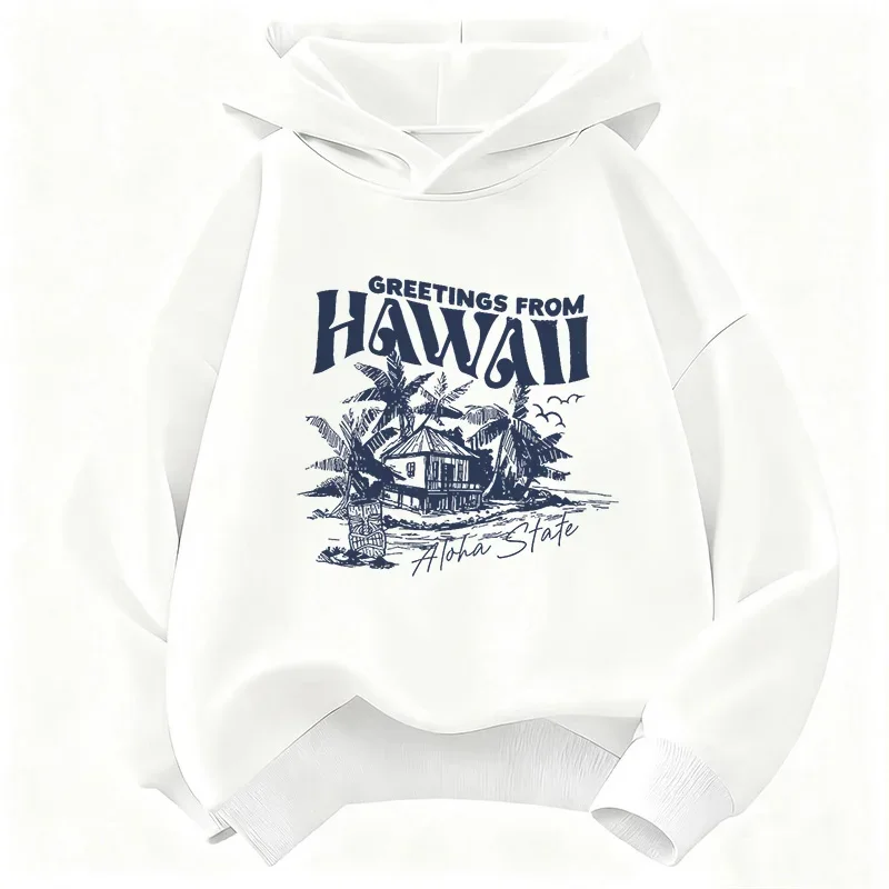 Lässiger Hawaii-Baum-Print Hoodie Kinder-Sweatshirt Kapuzenpullover für Jungen Mädchen Herbst Winter Casual Hoodies