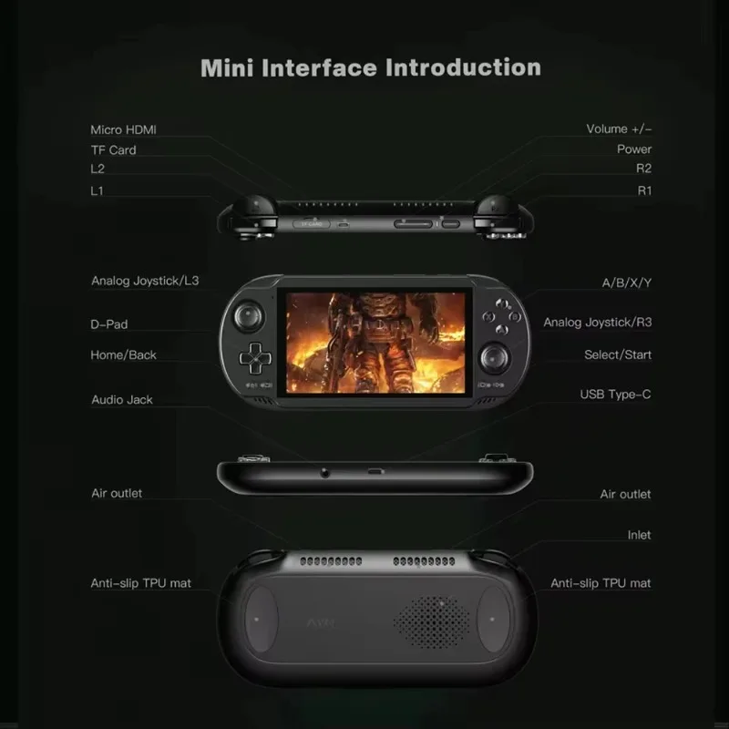 Odin 2 Mini Handheld Odin2mini LED 5 Inch Touch Screen 5000mAh Battery Android 13 System 8gen2WiFi