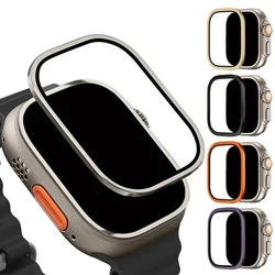 Protector de pantalla para Apple Watch Ultra 2, película de marco de Metal de 49mm, vidrio templado antiarañazos, accesorios para IWatch Series Ultra 49mm