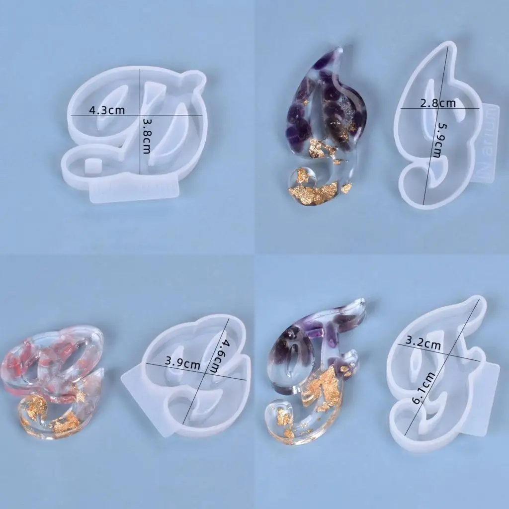 

J78F A-Z Shaped Resin Mold Handmade Necklaces Earrings Casting Mold DIY Crafts Mold Pendant Keychain UV Epoxy Mold