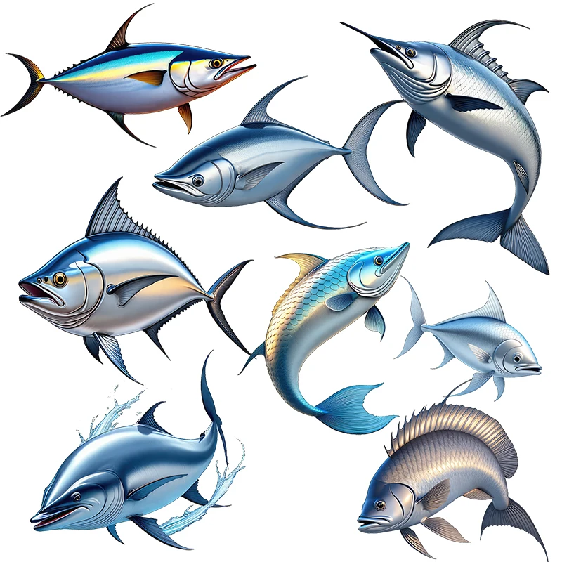 Three Ratels CG230 blue sea fish cartoon wall sticker for home decoration bathroom decal car body sticker waterproof