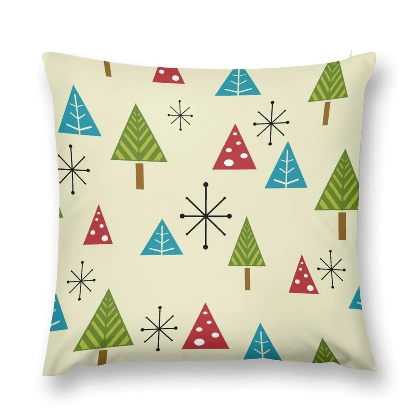 

Mid Century Modern Christmas Trees Throw Pillow Christmas Pillow Covers Christmas Cushion For Home pillow