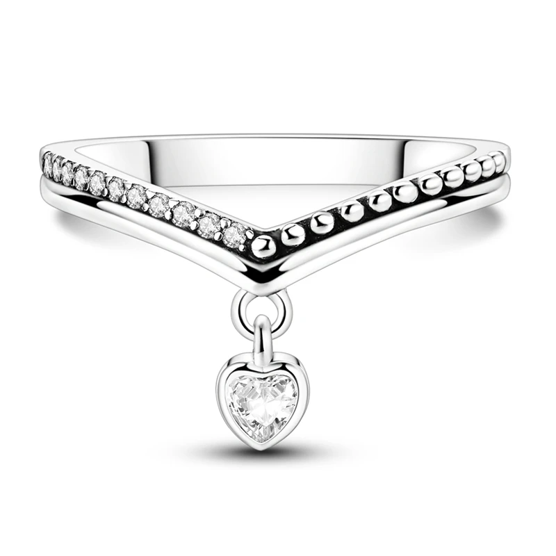 

Original 925 Sterling Silver Sparking Heart Ring For Women Girls Jewelry Birthday Anniversary Gifts