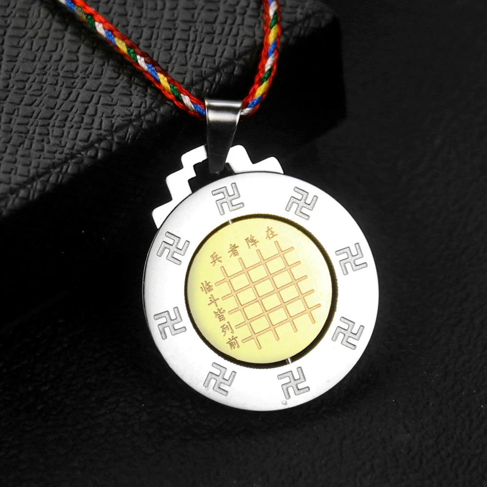 Retro Gold Pendant 12 Zodiac Pendant Dipper Inlaid Zircon Truth Turning Stainless Steel Pendant Necklace Amulet Jewelry Gift