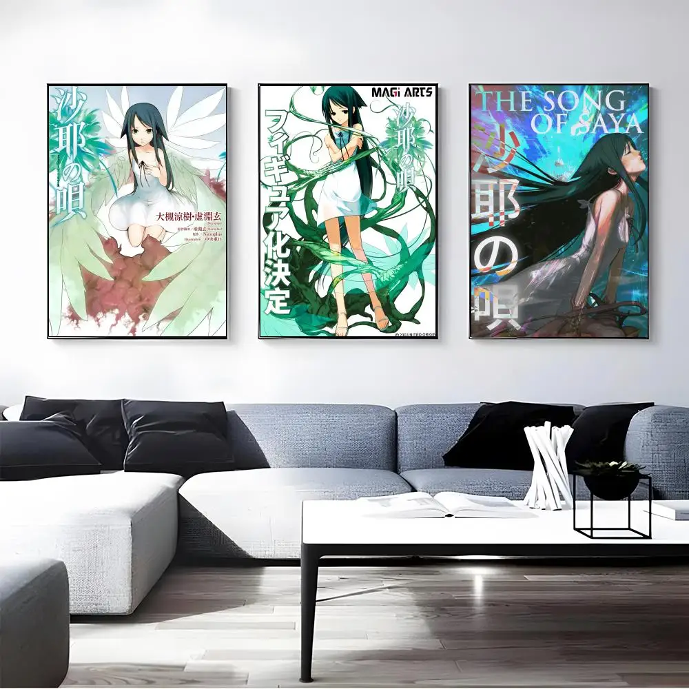Visual Novel Saya no Uta Poster Self-adhesive Art Waterproof Paper Sticker Coffee House Bar Room Wall Decor