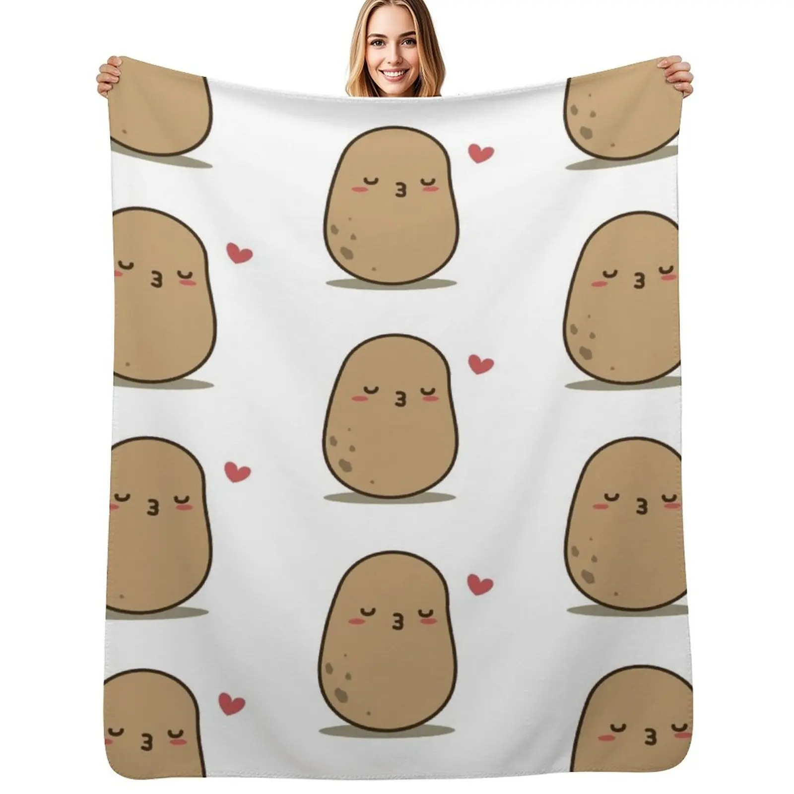 

Kissing Potato Throw Blanket Furrys Extra Large Throw Luxury Brand warm for winter Blanket