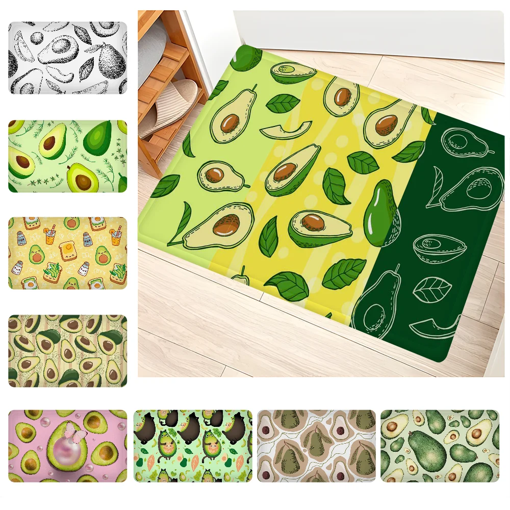 Avocado Room Mats Retro Multiple Choice Living Room Kitchen Rug Non-Slip Welcome Rug