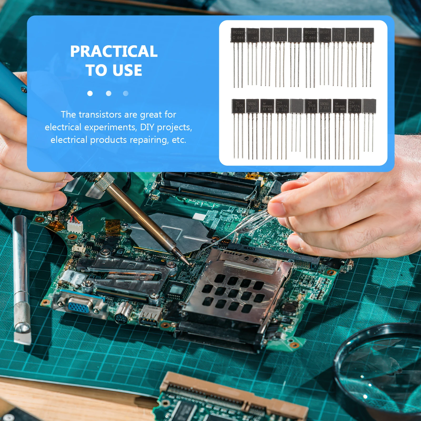 200 Pcs Triode Box Set Assortment Efficient Silicon Germanium Kit Electrical DIY Repair Components Storage