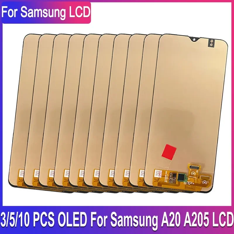 Pop 3/5/10 шт. 6,4-дюймовый OLED-дисплей для Samsung Galaxy A20, ЖК-дисплей SM-A205F, сменный преобразователь сенсорного экрана для Samsung A20 A205F Pop 3/5/10 шт. 6,4-дюймовый OLED-дисплей для Samsung Galaxy A20, ЖК-дисплей SM-A205F, сменный преобразователь сенсорного экрана для Samsung A20 A205F