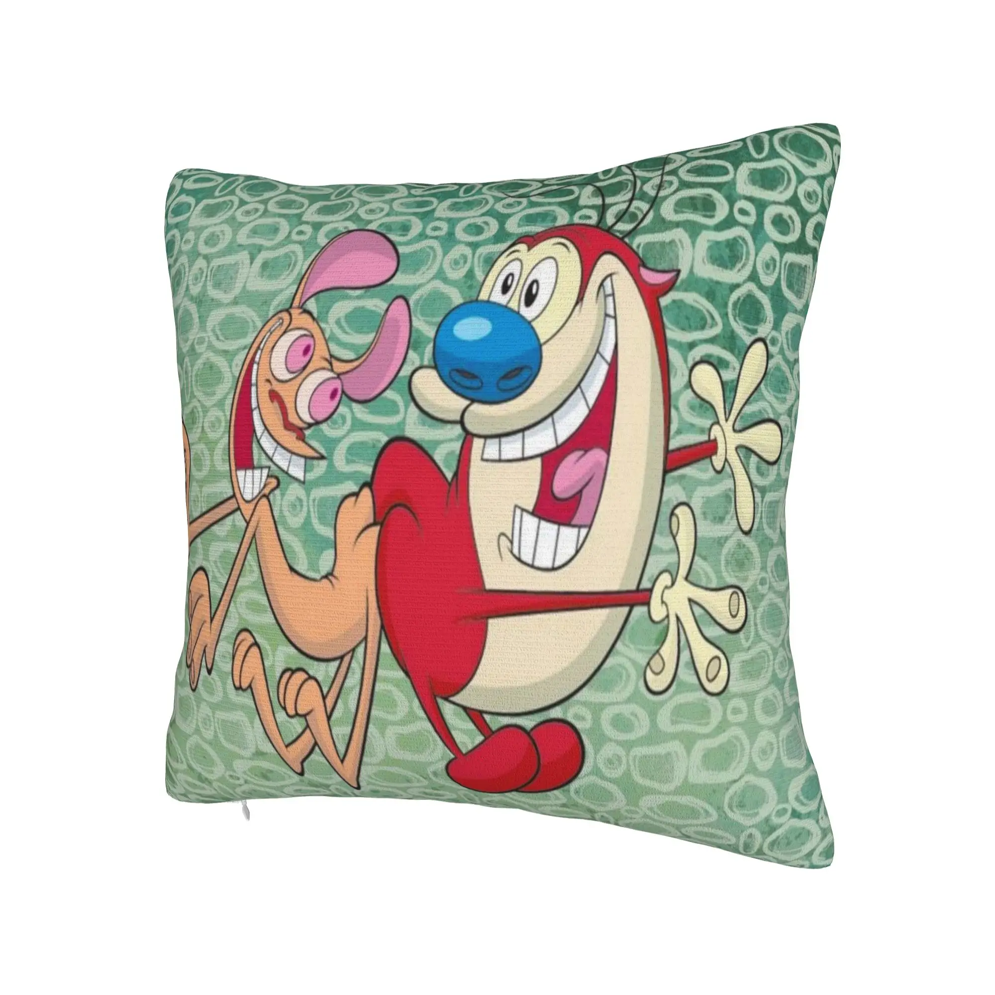  Duo Rucksack Ren & Stimpy  Printing Pillowcase Cushion Cover  Throw Pillow Cover Y2K Living Room Decorations Zipper Multi Size