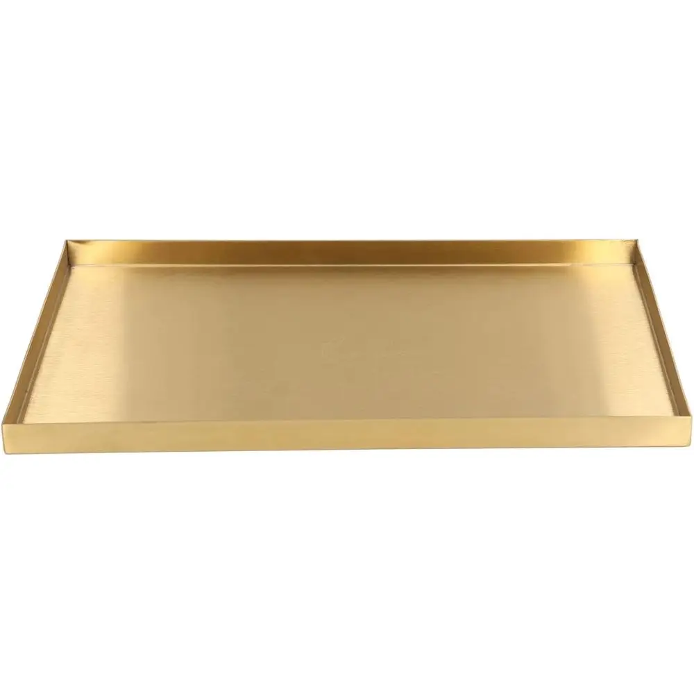 

Gold RecTrays, 12x8 inch StainlSteel Metal Gold Plate Serving Tray RecDecorative Cosmetic lry Display Tray or Living Room
