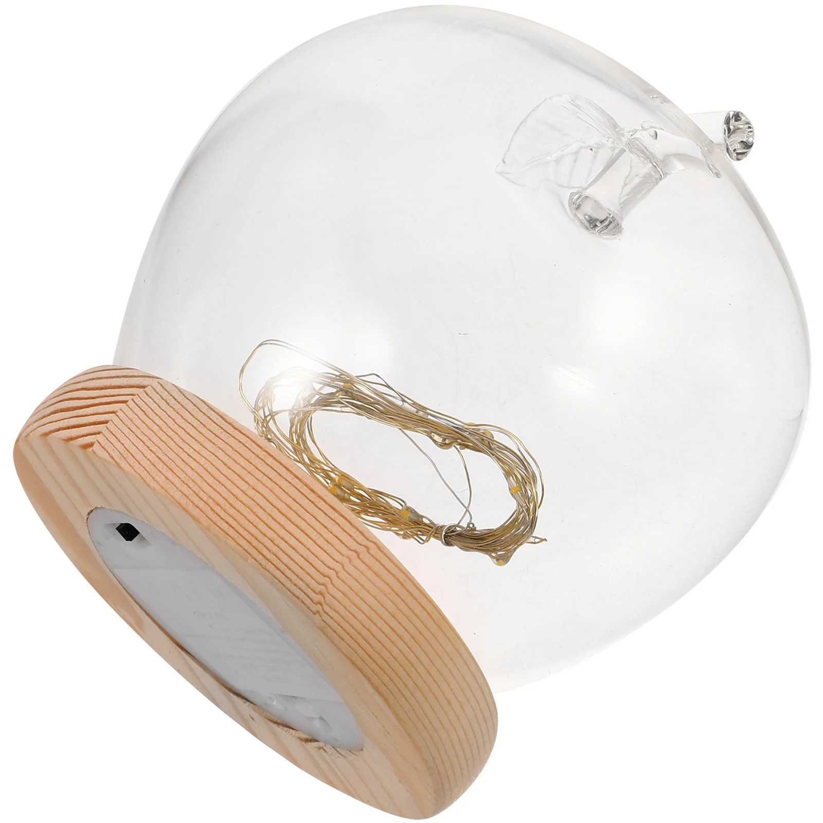 

Creative Christmas Apples Cover Lighted Wooden Base For Diy Craft Display Reusable Glass Dome Cloche For