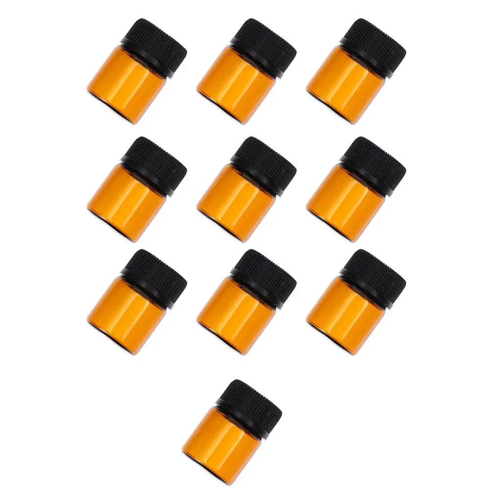 24Pcs Glass Essential Oil Bottles Perforated Plug Reagent Brown Travel Friendly Leak Proof Sub Packaging Bottles