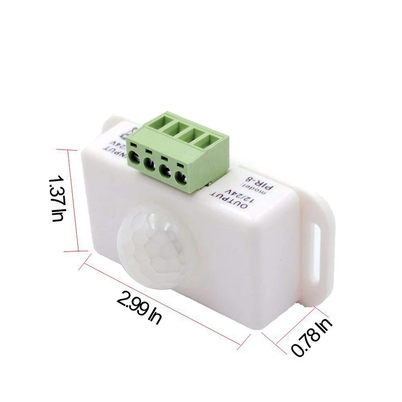 PIR Infrared Motion Sensor Detector, DC 12V-24V Strip Light Motion Sensor Switch, For Cupboard Cabinet Stairs Kitchen