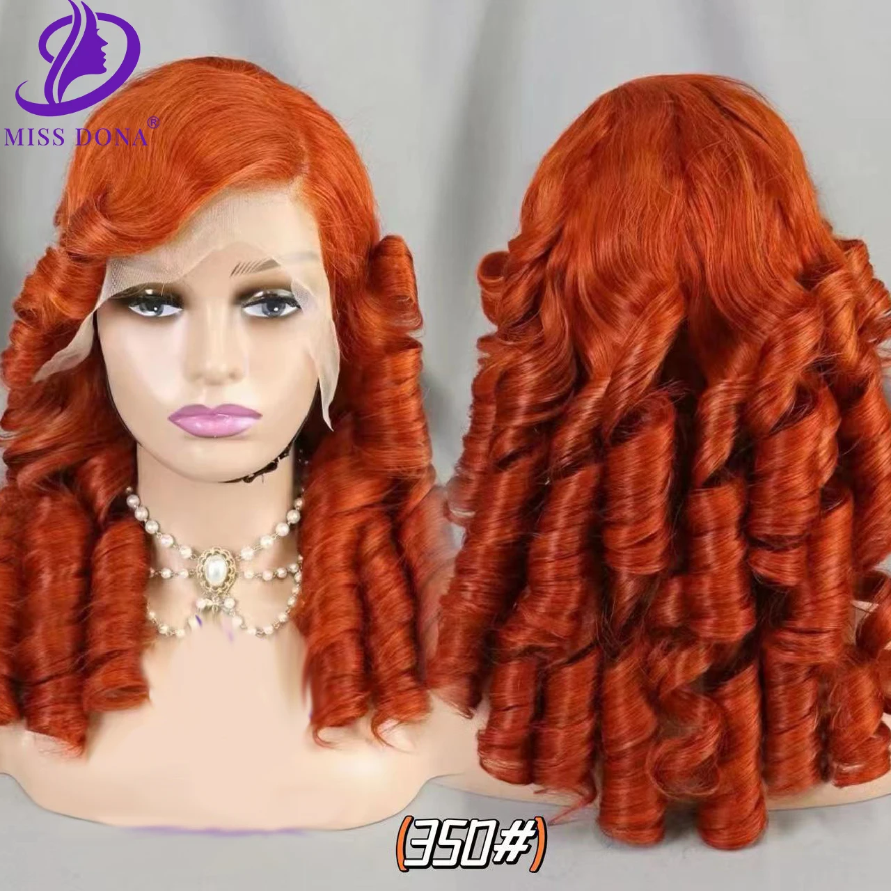 24inch 13x4 Lace Front Human Hair Wigs 350# Egg Roll Wave Wig 300% Density Bouncy Curly Brazilian Human Hair Wig for Women