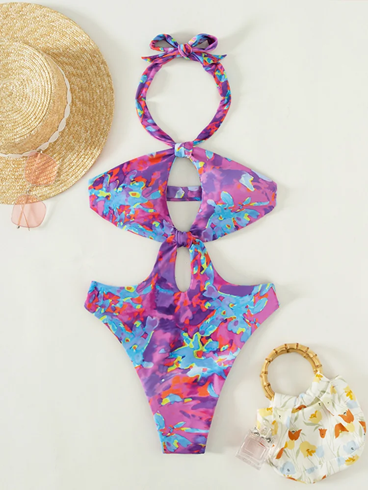 Rinabe Print Swimsuits Women Sexy One Piece Suit Summer Swimwear Female Bathing Suit Monokini One Piece Backless Beachwear