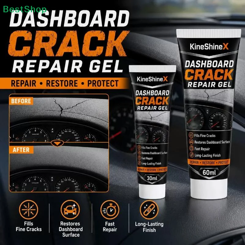 Dashboard Crack Repair Gel 60ml Car Leather Plastic Filler Fast Restore Console Instrument Panel Scratch Fix Tool