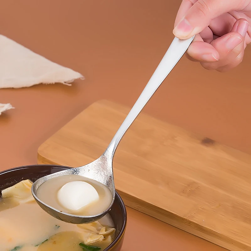1Pc Stainless Steel Spoon Long Handle Tablespoons New Pot Soup Ladle Ramen Noodles Scoop Kitchen Tableware Cooking Utensils...