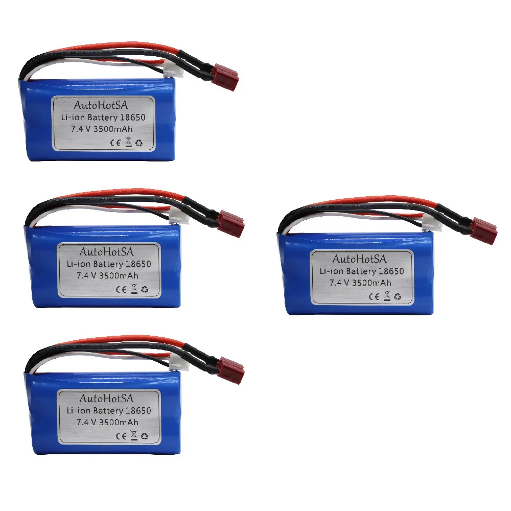 Upgrade 7.4V 3500MAH lipo Battery 18650 for Q46 Wltoys 10428/12428/12423 RC Car Spare Parts with charger 7.4V 2S battery for toy